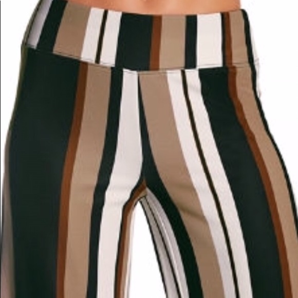 Boston Proper Pants - Taupe multi- palazzo pants